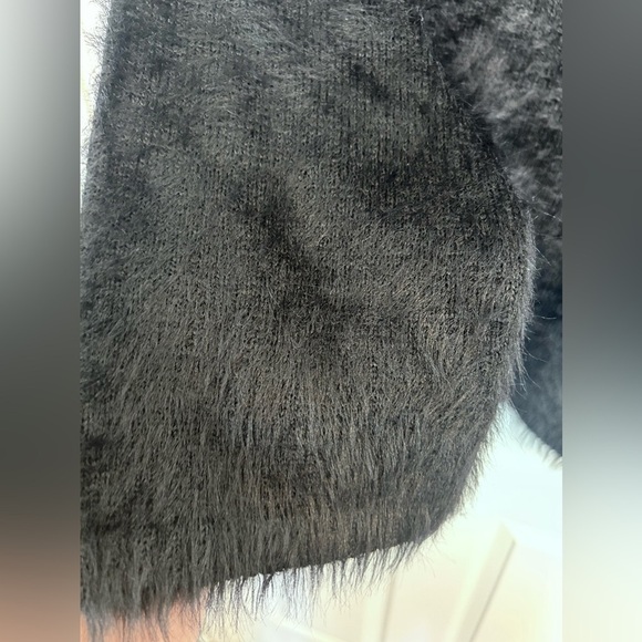 NWOT Free People, Harrison Bunny Crew Oversized Sweater in Black Size XS - Picture 10 of 11